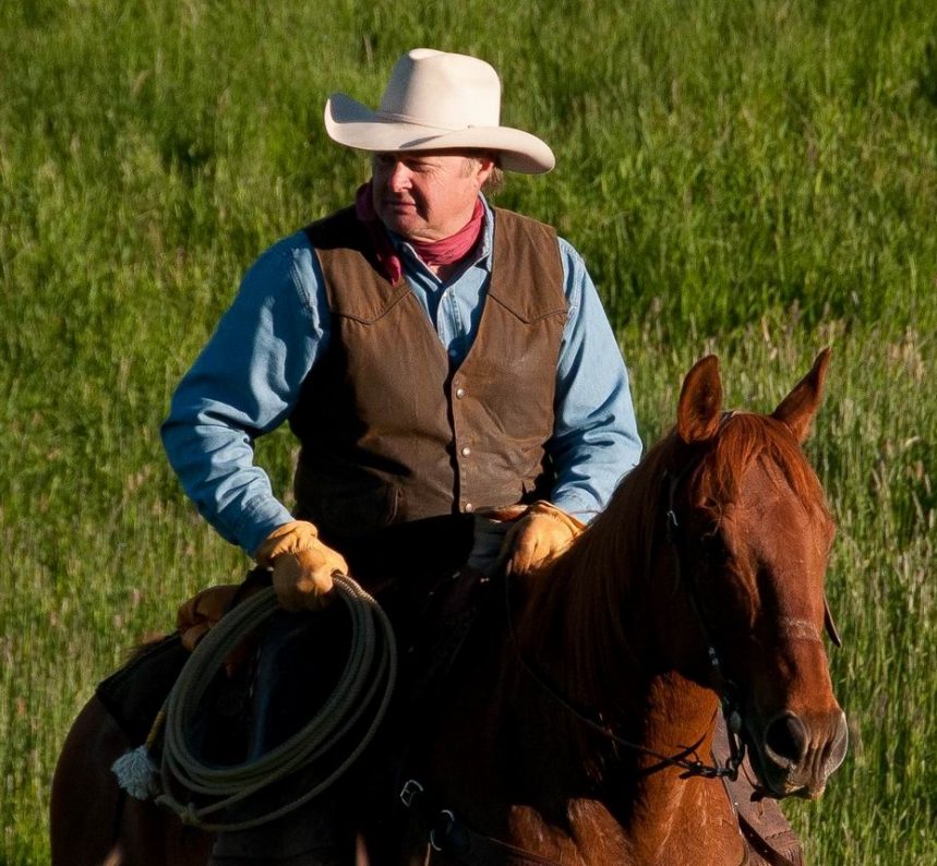 Ron Morris on horse in sun